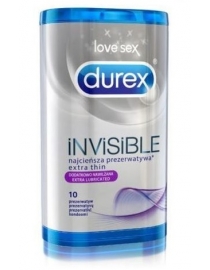 Prezervatyvai Durex Invisible Extra Lubricated 10vnt. dėžutė