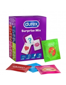 Durex Surprise Mix 40 prezervatyvų rinkinys