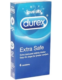 Prezervatyvai Durex Extra Safe 6 vnt. dėžutė