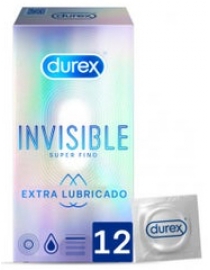 Prezervatyvai Durex Invisible Extra Lubricated 12vnt. dėžutė