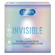 Durex Invisible Extra Lube 3 vnt. dėžutė
