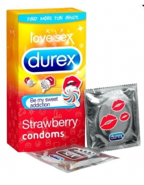 Durex Strawberry Emoji 12 vnt. dėžutė